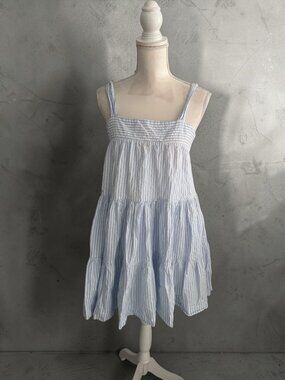 MINKPINK Blue White Striped Sun Dress Size Small